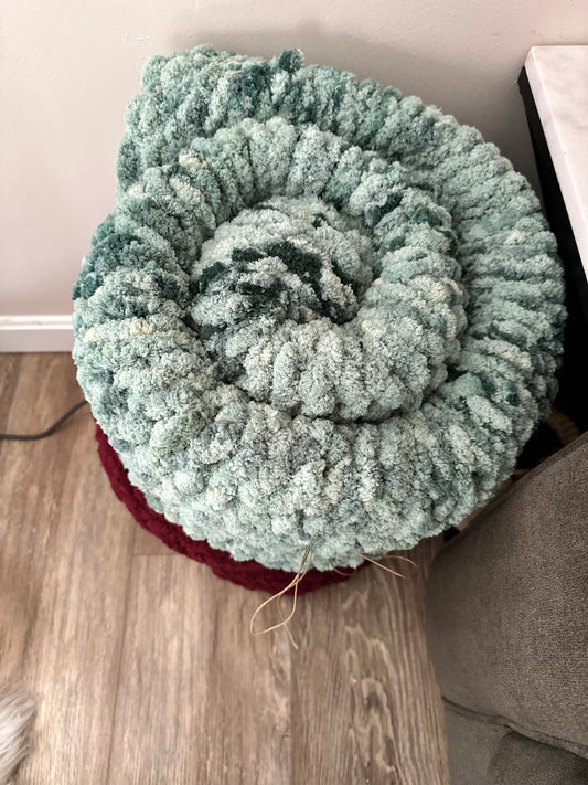 Green, Blue and White Multicolor Blanket